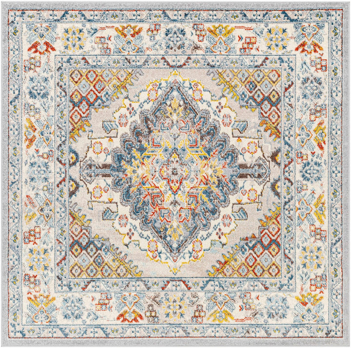 Antique look Traditional Machine Woven Tan, Charcoal, Ivory and Rust Multi Size Rug - The Rug Decor