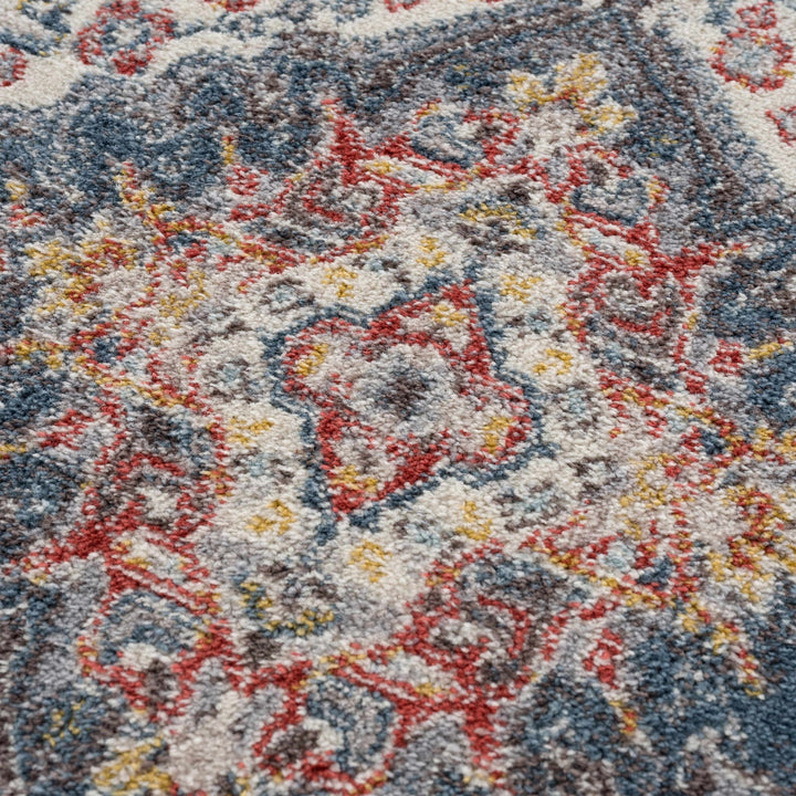 Antique look Traditional Machine Woven Tan, Charcoal, Ivory and Rust Multi Size Rug - The Rug Decor