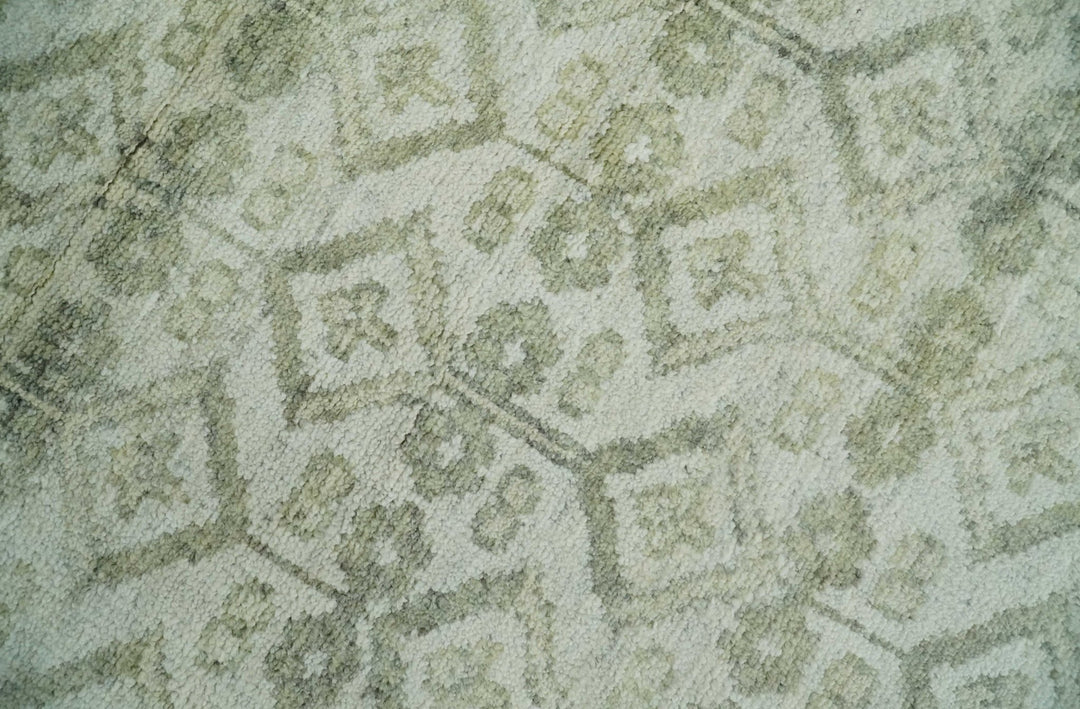 Antique Moss 6x9, 8x10, 9x12, 10x14 and 12x15 Hand Knotted Turkish Silver and Olive Traditional Antique Persian Low Pile Area Rug | TRDCP1123 - The Rug Decor