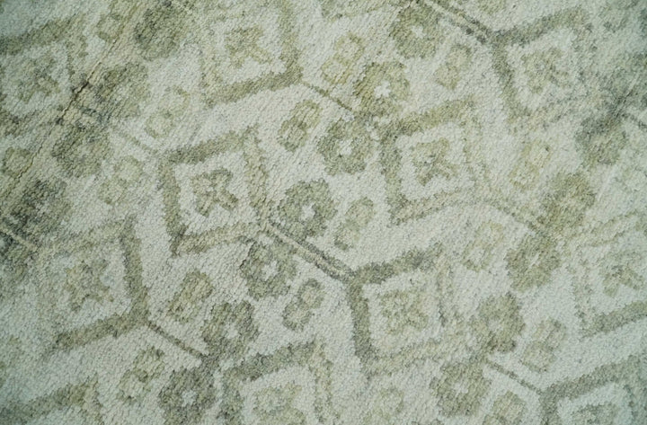 Antique Moss 6x9, 8x10, 9x12, 10x14 and 12x15 Hand Knotted Turkish Silver and Olive Traditional Antique Persian Low Pile Area Rug | TRDCP1123 - The Rug Decor