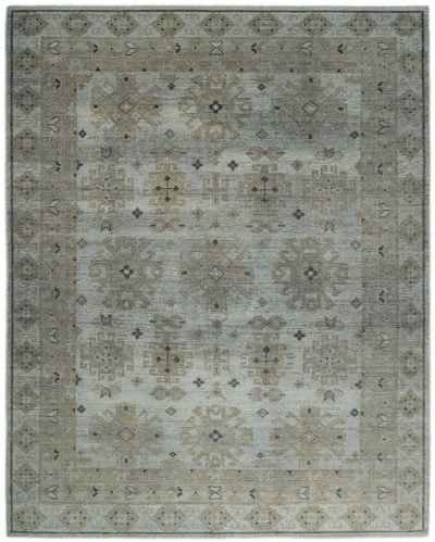 Antique Moss 8x10 Brown and Silver Traditional Persian Area Rug | TRD2274 - The Rug Decor