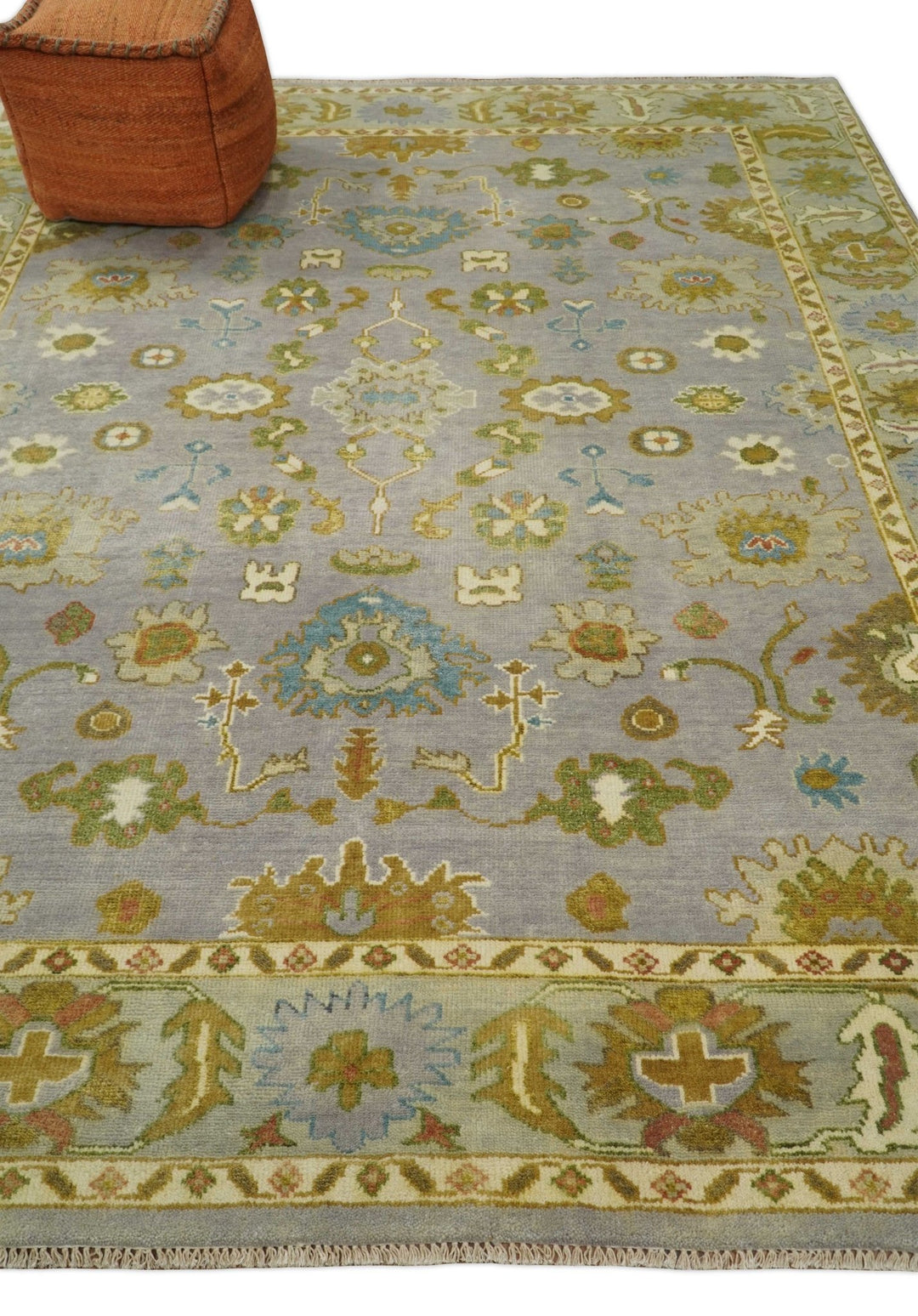 Antique Moss 8x10 Hand Knotted Silver and Green Traditional Persian Antique Wool Rug | TRDCP766810 - The Rug Decor