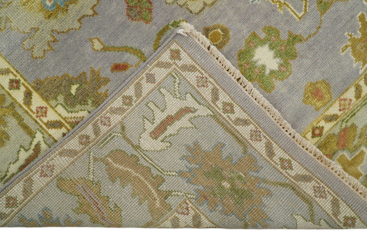 Antique Moss 8x10 Hand Knotted Silver and Green Traditional Persian Antique Wool Rug | TRDCP766810 - The Rug Decor