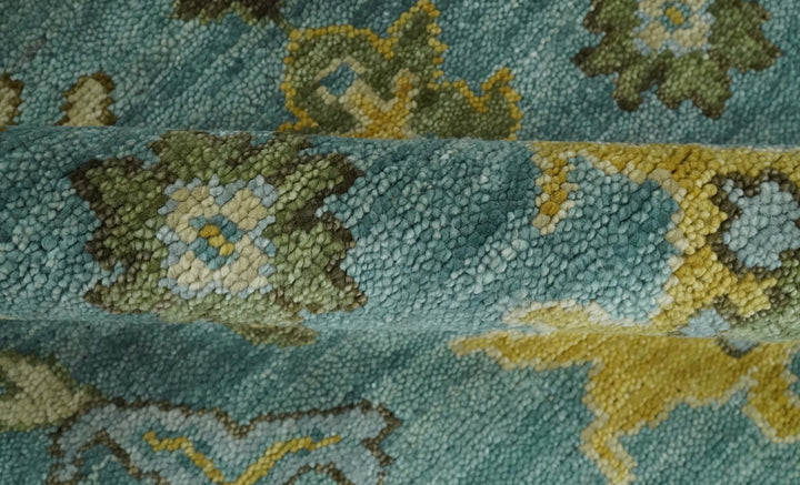 Antique Moss Green and Blue 5x8, 6x9, 8x10, 9x12, 10x14, 12x15 Wool Hand Knotted Traditional Vintage Persian Wool Area Rug | TRDCP815 - The Rug Decor