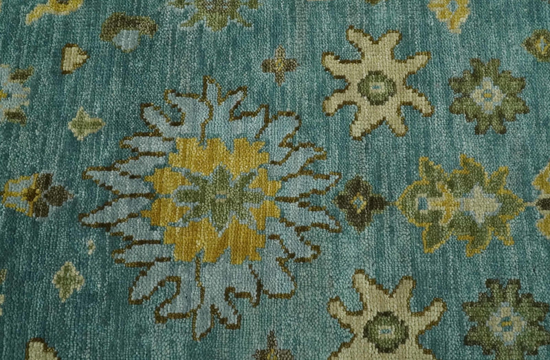 Antique Moss Green and Blue 5x8, 6x9, 8x10, 9x12, 10x14, 12x15 Wool Hand Knotted Traditional Vintage Persian Wool Area Rug | TRDCP815 - The Rug Decor