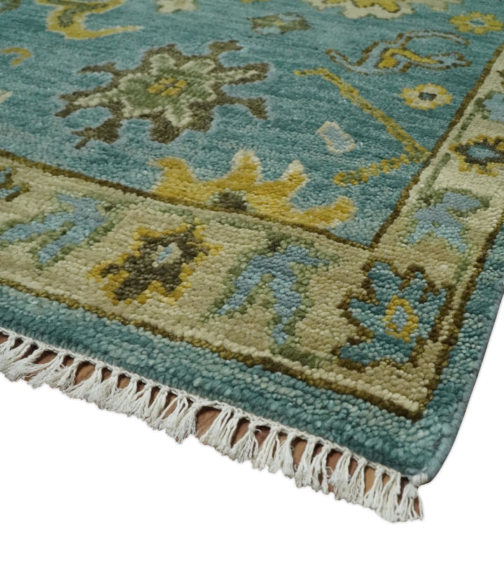 Antique Moss Green and Blue 5x8, 6x9, 8x10, 9x12, 10x14, 12x15 Wool Hand Knotted Traditional Vintage Persian Wool Area Rug | TRDCP815 - The Rug Decor