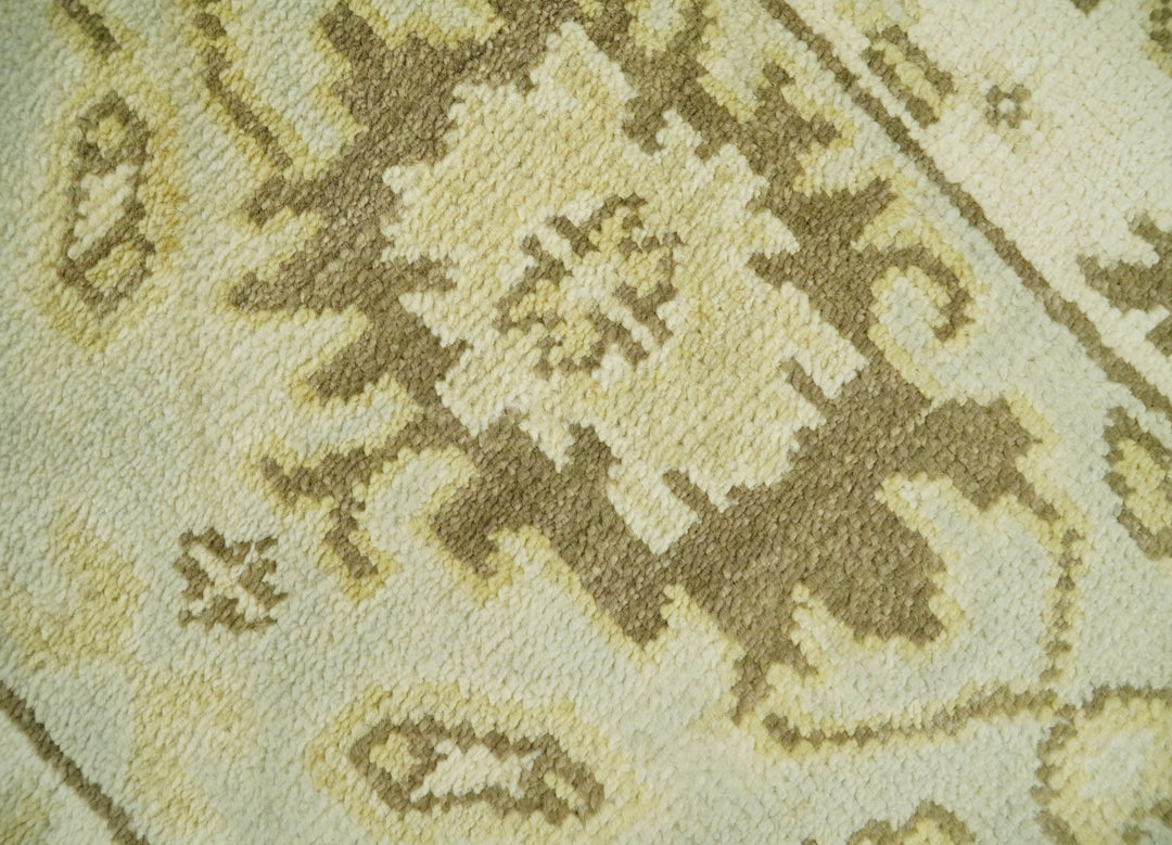 Antique Oushak 2x3 Beige and Brown Hand Knotted Entryway Wool Area Rug | TRD1925223 - The Rug Decor