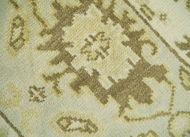 Antique Oushak 2x3 Beige and Brown Hand Knotted Entryway Wool Area Rug | TRD1925223 - The Rug Decor