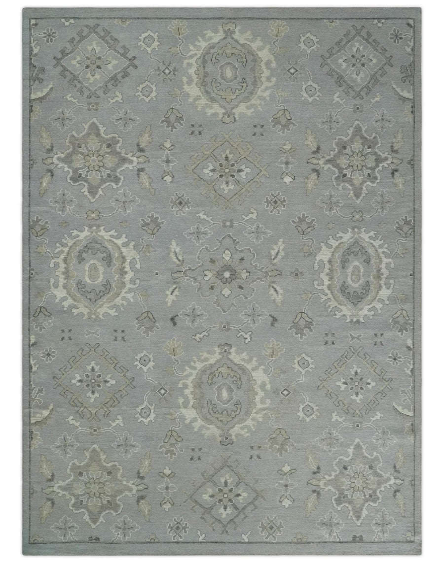 Antique Pastel Rug 6x9, 8x10, 9x12, 10x14 and 12x15 Hand Knotted Turkish Silver, Beige and Camel Traditional Antique Persian Low Pile Area Rug | TRD2744 - The Rug Decor