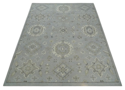 Antique Pastel Rug 6x9, 8x10, 9x12, 10x14 and 12x15 Hand Knotted Turkish Silver, Beige and Camel Traditional Antique Persian Low Pile Area Rug | TRD2744 - The Rug Decor