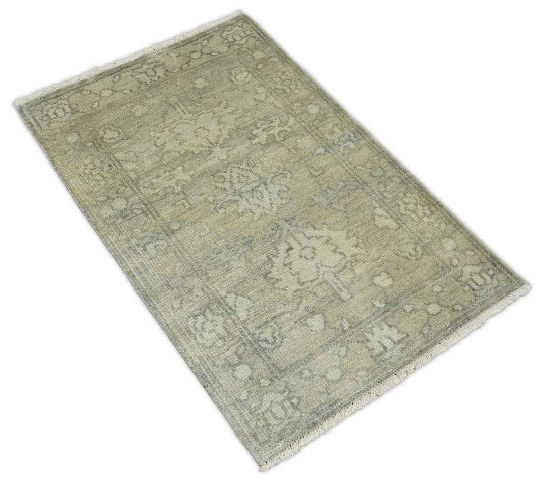 Antique Persian 2x3 Beige and Gray Hand Knotted Entryway Wool Area Rug | TRD2954723 - The Rug Decor