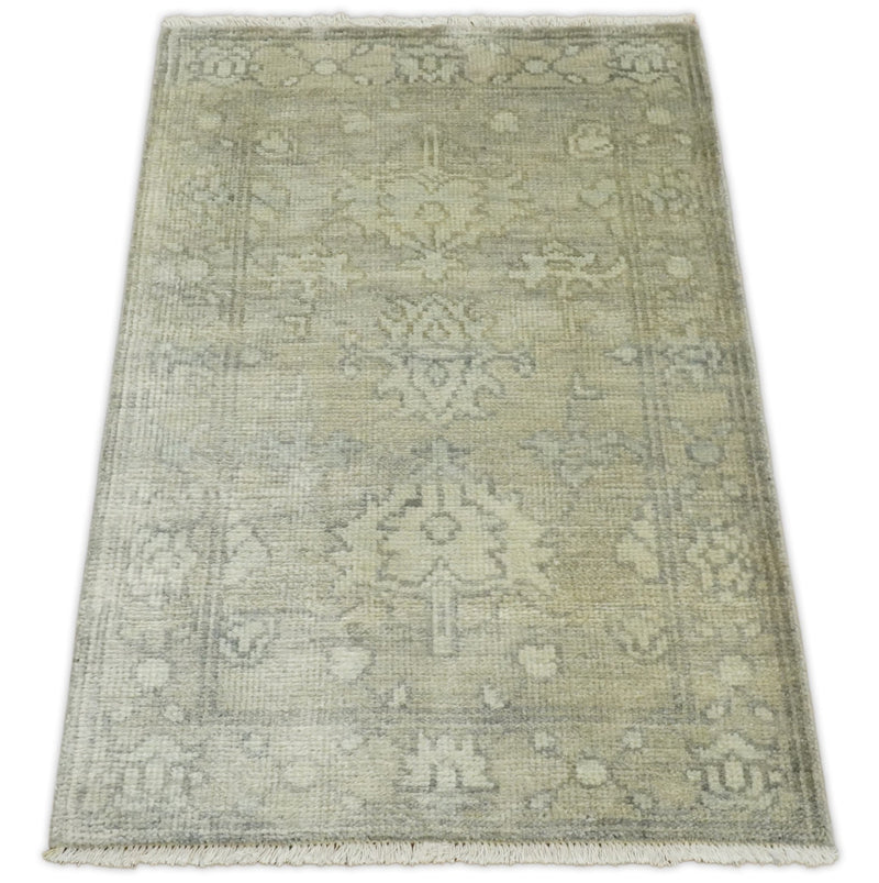Antique Persian 2x3 Beige and Gray Hand Knotted Entryway Wool Area Rug | TRD2954723 - The Rug Decor