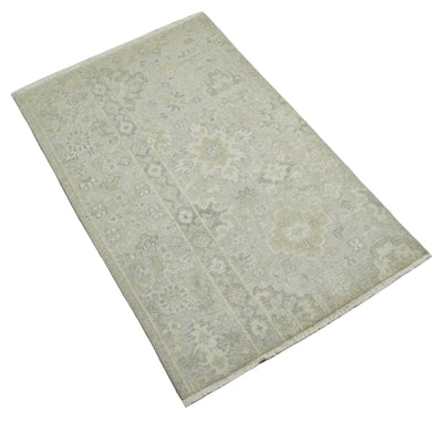 Antique Persian 2x3 Beige and Gray Hand Knotted Entryway Wool Area Rug | TRD3304823 - The Rug Decor