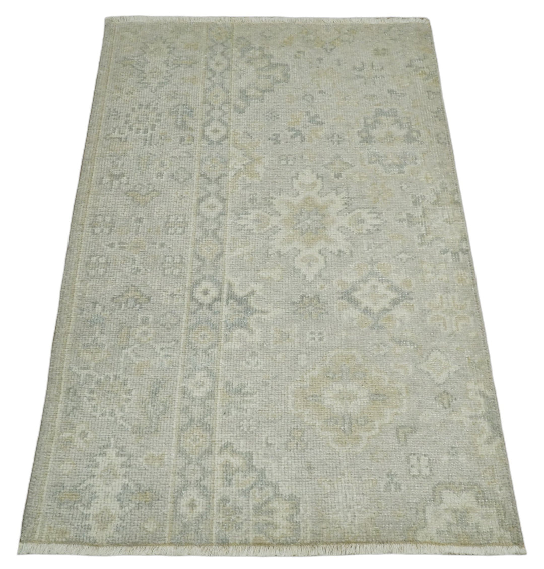 Antique Persian 2x3 Beige and Gray Hand Knotted Entryway Wool Area Rug | TRD3304823 - The Rug Decor