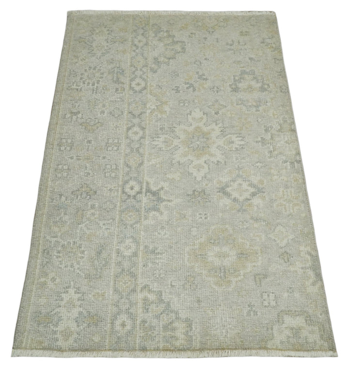 Antique Persian 2x3 Beige and Gray Hand Knotted Entryway Wool Area Rug | TRD3304823 - The Rug Decor