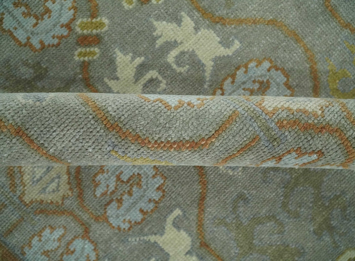 Antique Persian 8x10 Hand Knotted Gray and Beige Traditional Persian Oushak Wool Rug | AC1810 - The Rug Decor