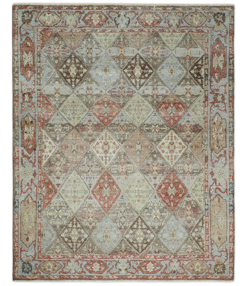 Antique Persian Tribal Garden Rug 6x9, 8x10 and 9x12 Hand Knotted Distressed Area Rug | TRD2756 - The Rug Decor