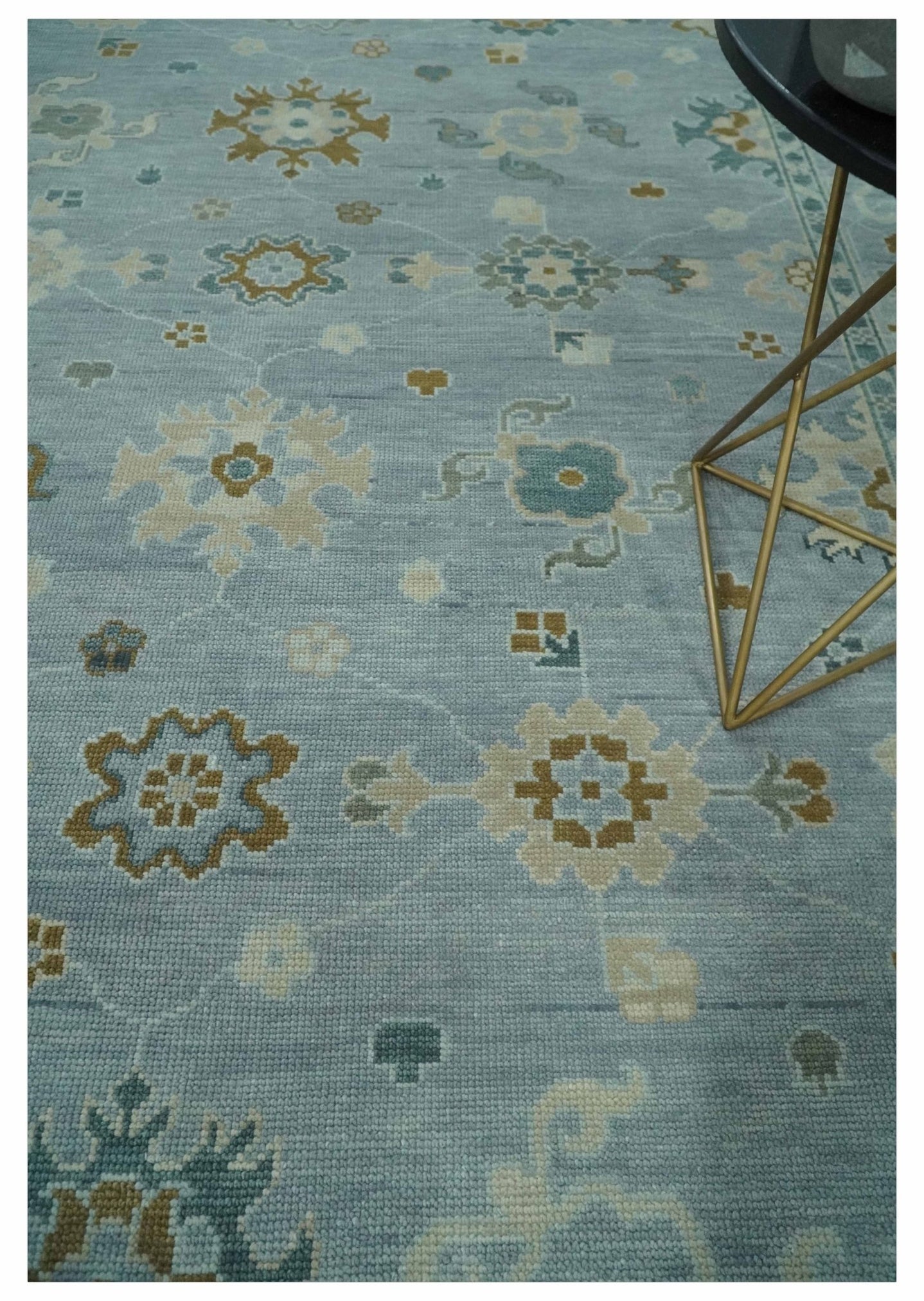 Antique Silver 8x10 Multi Size Hand Knotted Turkish Style Oushak Traditional Area Rug, Living Room Rug | NT26 - The Rug Decor