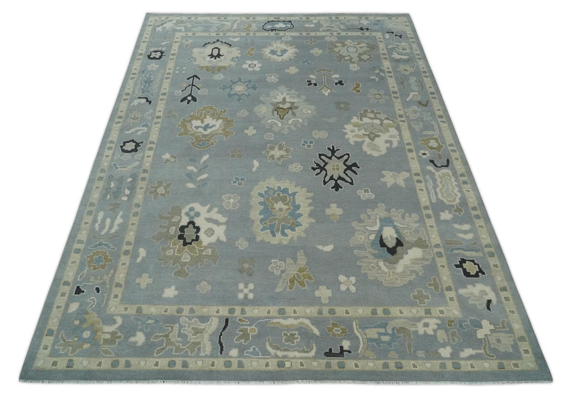 Antique Silver, Beige 8x10, 9x12, 10x14 and 12x15 Hand Knotted Traditional Persian Oushak Wool Rug | NT12 - The Rug Decor