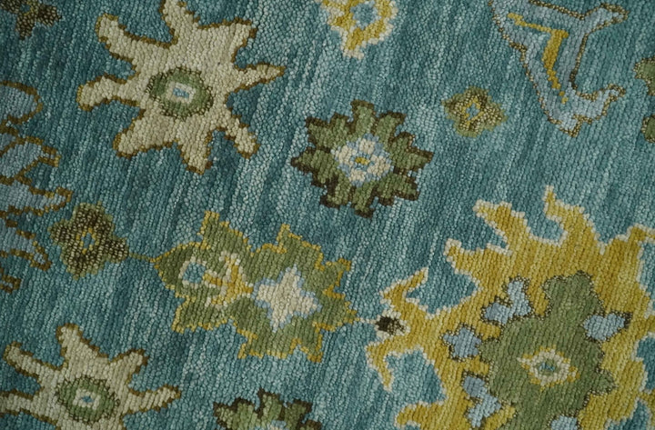Antique Style Blue, Moss Green and Gold 8x10, 9x12 and 10x14 Wool Hand Knotted Traditional Vintage Wool Area Rug - The Rug Decor