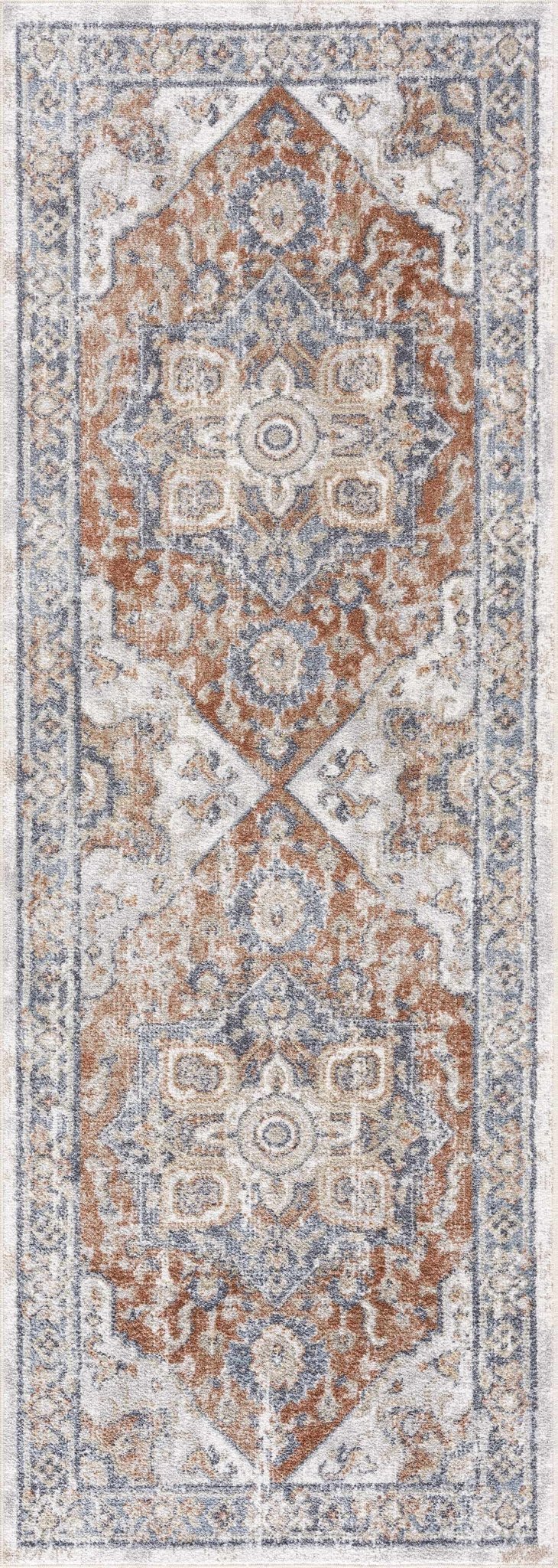 Antique Style Charcoal, Brown and Silver Traditional Heriz Design Washable Rug - The Rug Decor