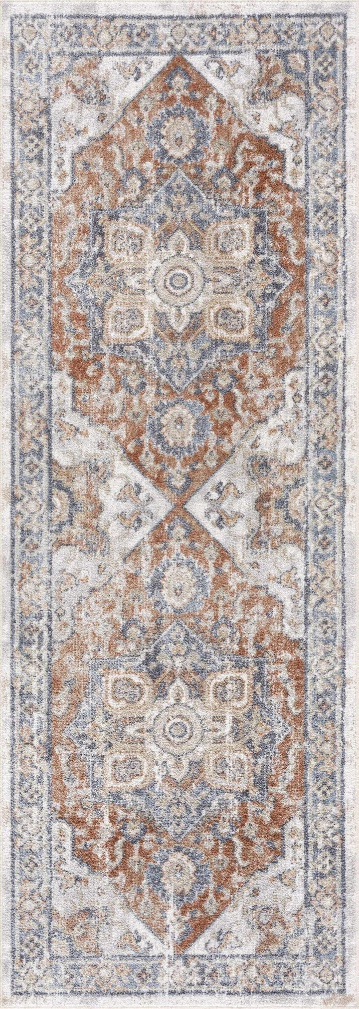 Antique Style Charcoal, Brown and Silver Traditional Heriz Design Washable Rug - The Rug Decor