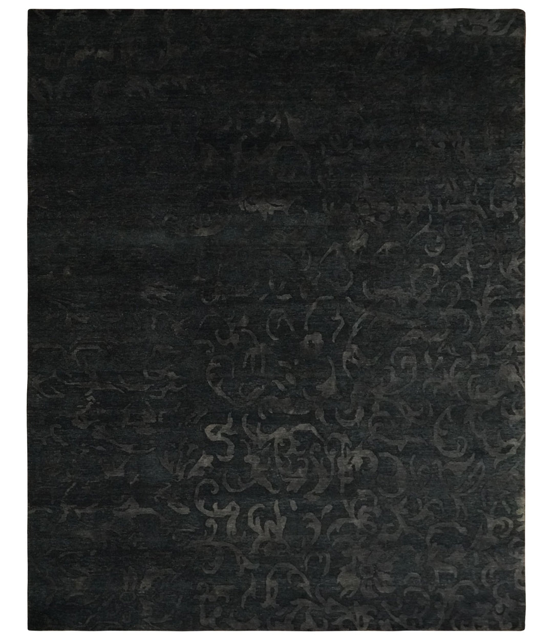 Antique Style Charcoal, Gray and Silver 8x10 Hand knotted wool Area Rug - The Rug Decor