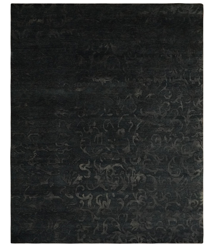 Antique Style Charcoal, Gray and Silver 8x10 Hand knotted wool Area Rug - The Rug Decor