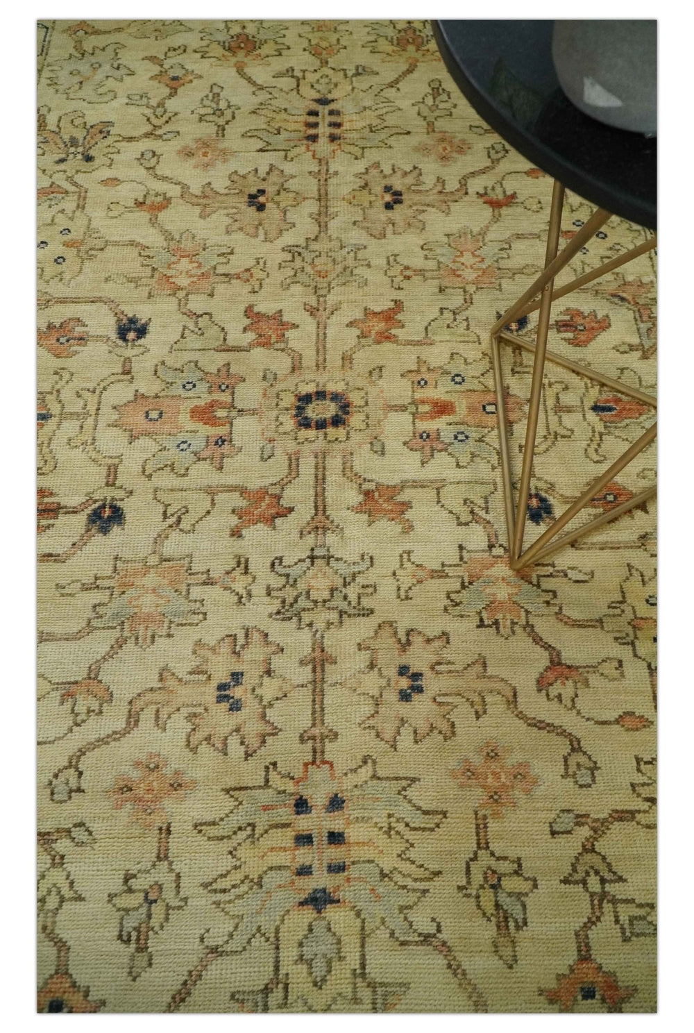 Antique Style Empress Tabriz 6x8 Hand Knotted Beige and Rust Modern Traditional Wool Rug | N35368 - The Rug Decor