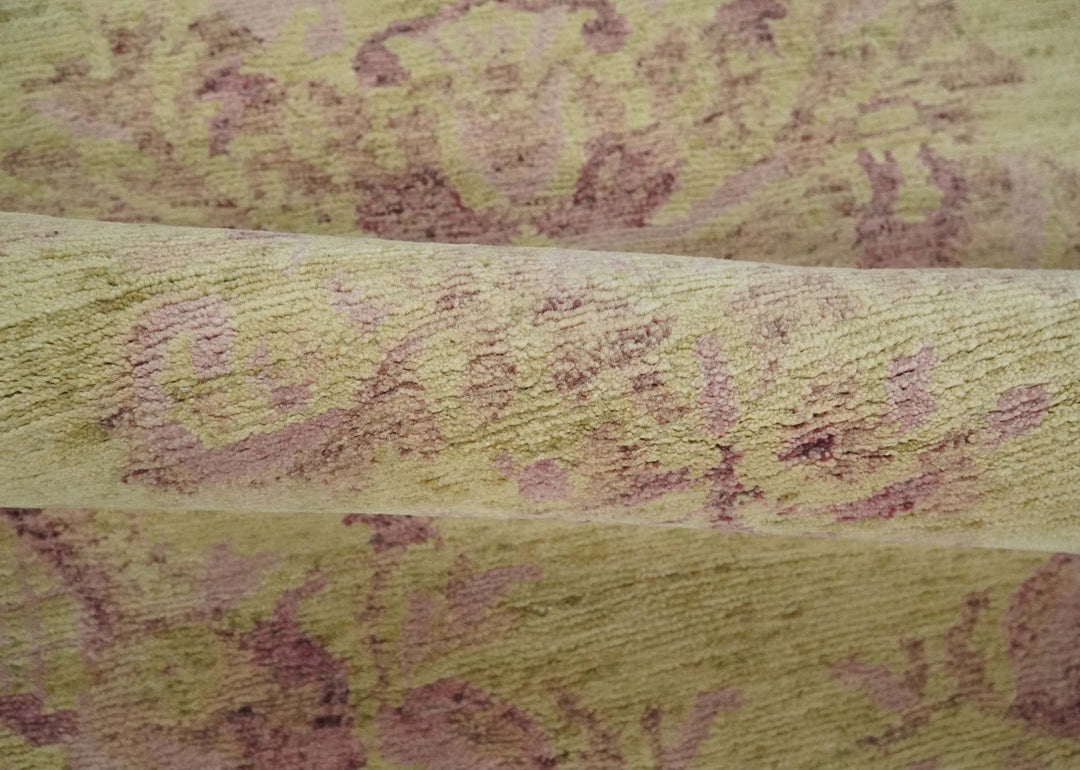 Antique Style Floral Mustard and Purple 3x5 Hand knotted wool Area Rug - The Rug Decor