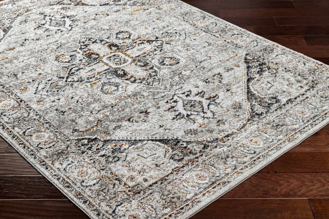 Antique Style Gray, Charcoal, Gold and Brown Traditional Heriz Design Area Rug - The Rug Decor