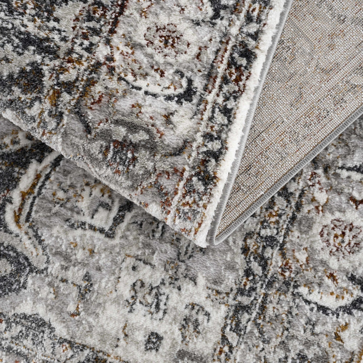 Antique Style Gray, Charcoal, Gold and Brown Traditional Heriz Design Area Rug - The Rug Decor