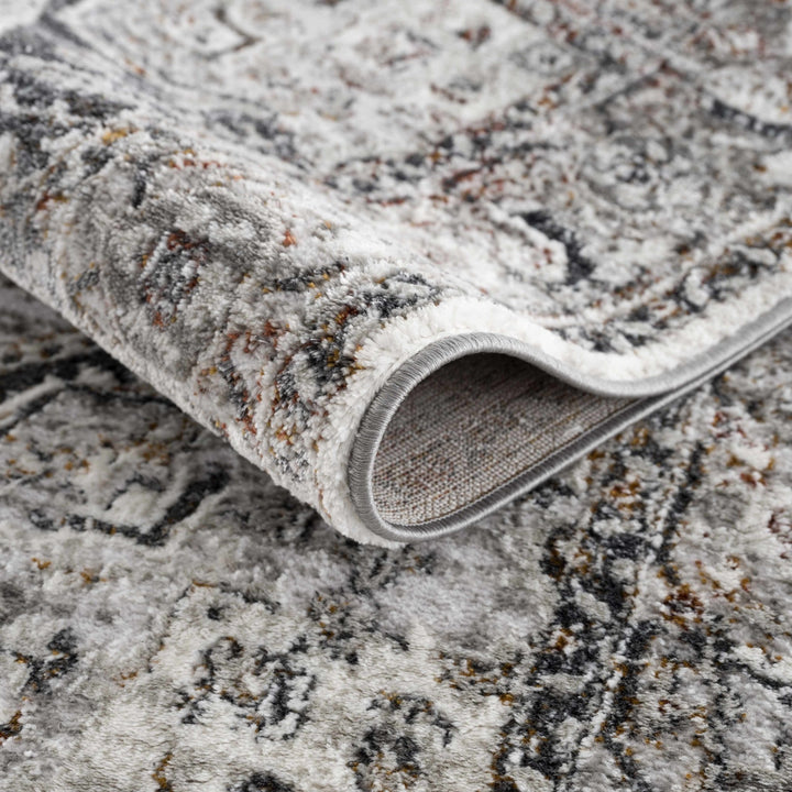 Antique Style Gray, Charcoal, Gold and Brown Traditional Heriz Design Area Rug - The Rug Decor