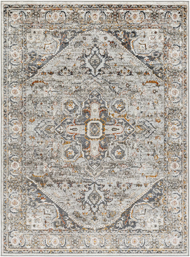 Antique Style Gray, Charcoal, Gold and Brown Traditional Heriz Design Area Rug - The Rug Decor