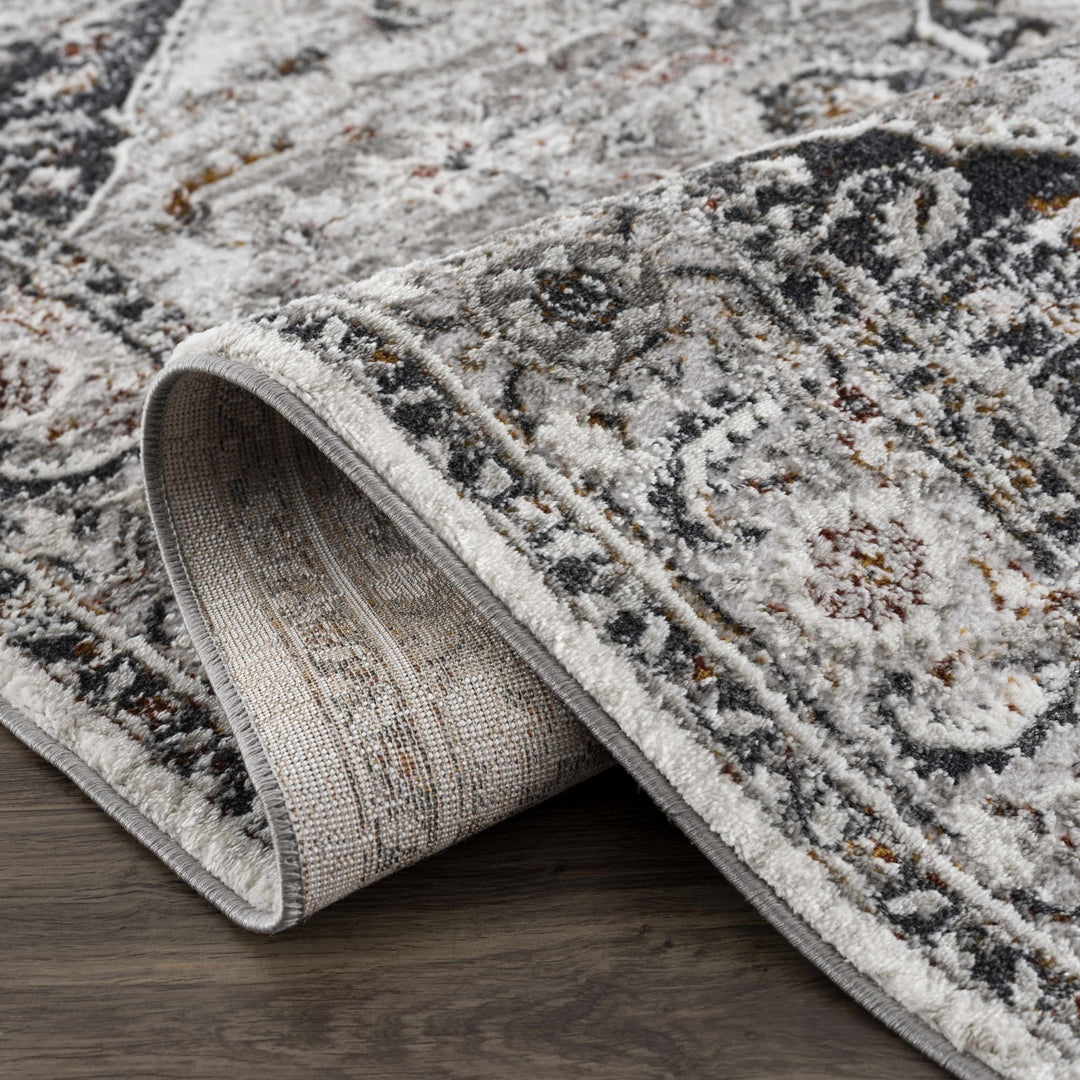 Antique Style Gray, Charcoal, Gold and Brown Traditional Heriz Design Area Rug - The Rug Decor