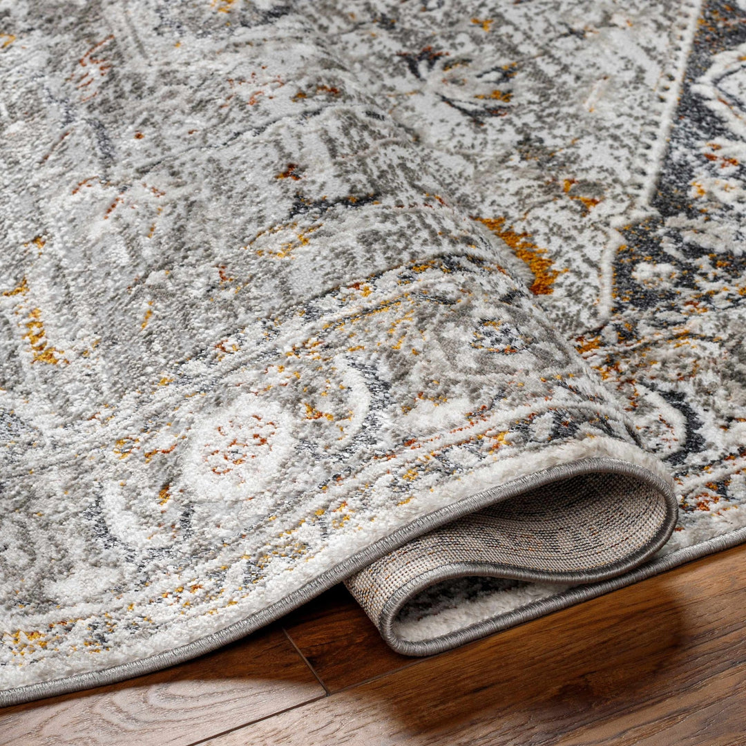 Antique Style Gray, Charcoal, Gold and Brown Traditional Heriz Design Area Rug - The Rug Decor