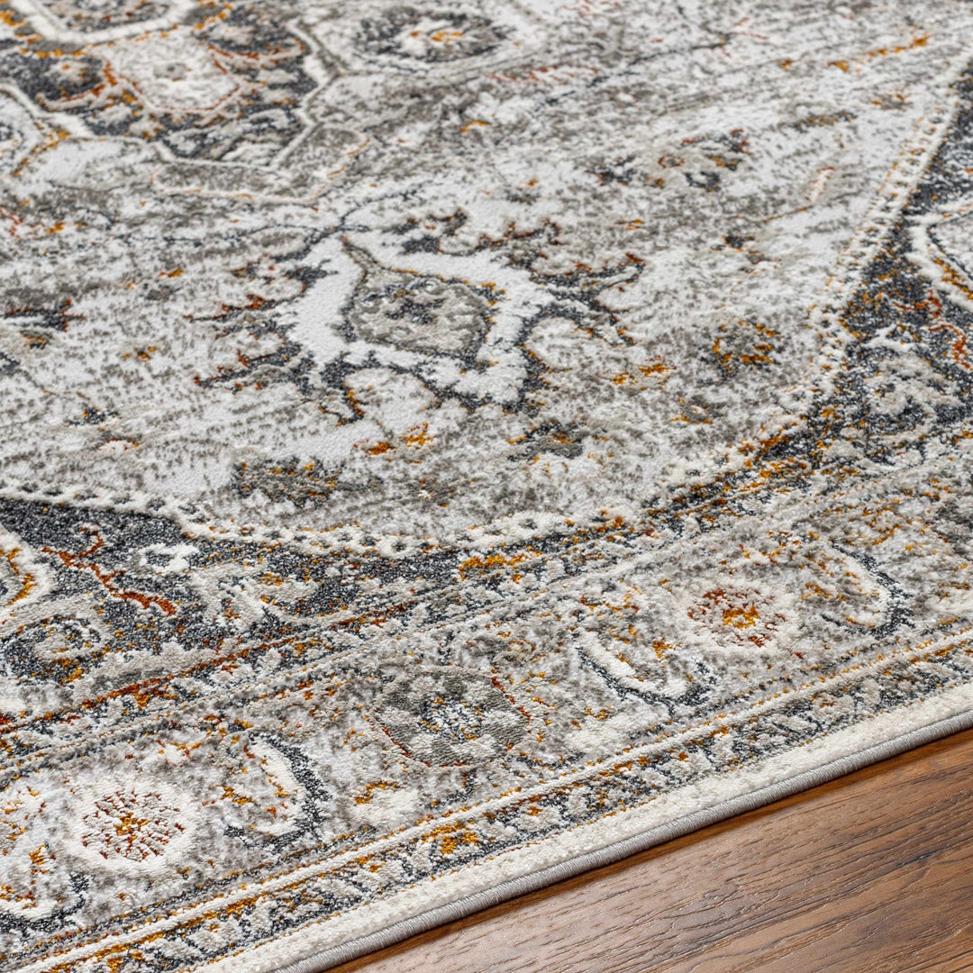 Antique Style Gray, Charcoal, Gold and Brown Traditional Heriz Design Area Rug - The Rug Decor