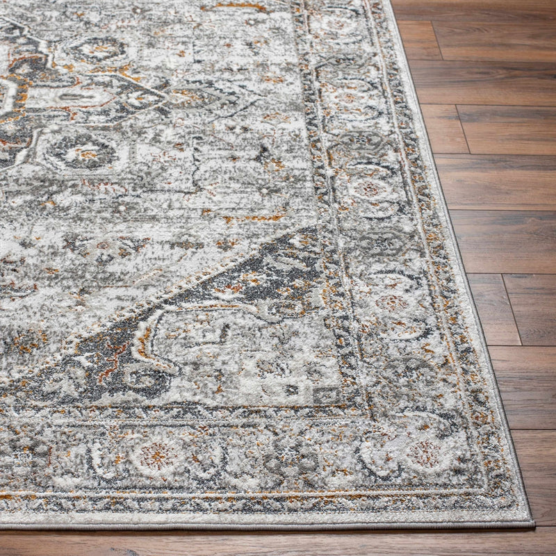Antique Style Gray, Charcoal, Gold and Brown Traditional Heriz Design Area Rug - The Rug Decor