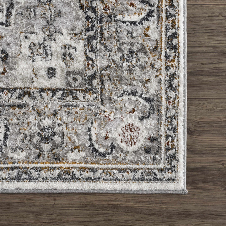 Antique Style Gray, Charcoal, Gold and Brown Traditional Heriz Design Area Rug - The Rug Decor