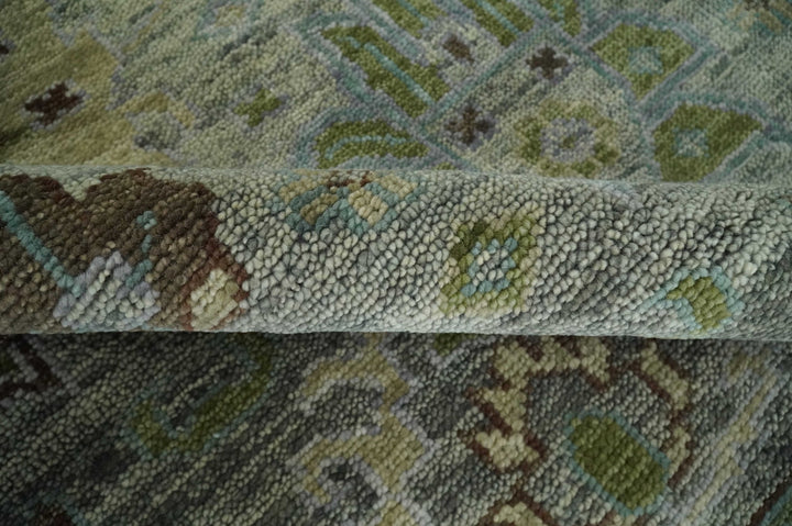 Antique Style Green and Silver 9x12 Hand knotted Traditional Oriental Oushak wool Area Rug - The Rug Decor