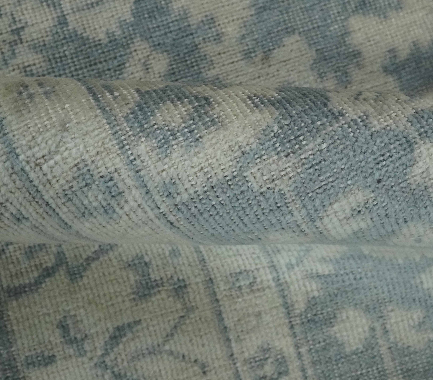 Antique Style Ivory and Charcoal Hand Knotted Traditional Oushak 2x4 wool Bedside Rug - The Rug Decor