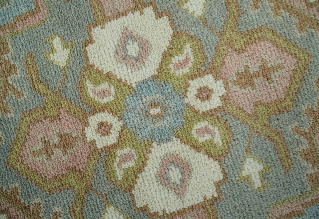 Antique Style Traditional Heriz Gray, Ivory, Peach and Olive Hand Knotted Multi Size wool Area Rug - The Rug Decor