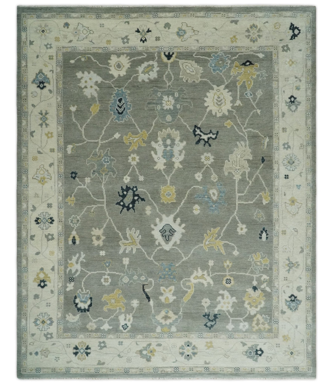 Antique Taupe Silver and Beige Oushak 6x9, 8x10, 9x12, 10x14 and 12x15 Traditional Persian Oushak Wool Rug | NT7 - The Rug Decor
