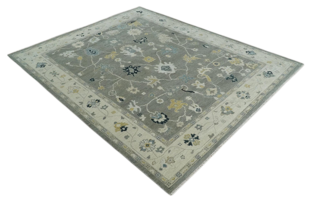 Antique Taupe Silver and Beige Oushak 6x9, 8x10, 9x12, 10x14 and 12x15 Traditional Persian Oushak Wool Rug | NT7 - The Rug Decor