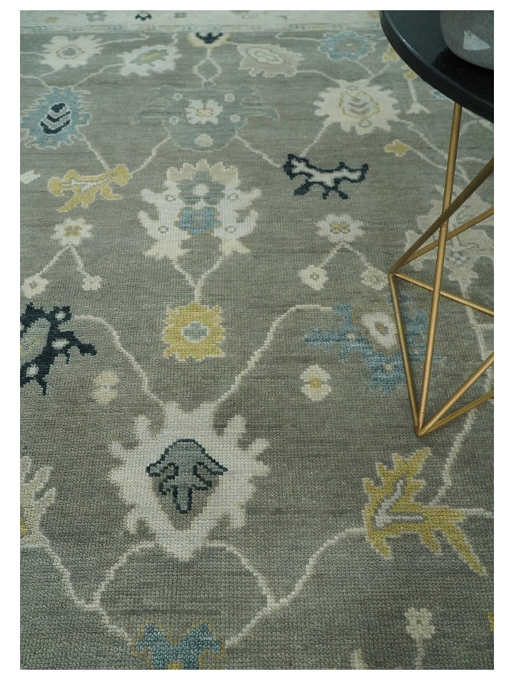 Antique Taupe Silver and Beige Oushak 6x9, 8x10, 9x12, 10x14 and 12x15 Traditional Persian Oushak Wool Rug | NT7 - The Rug Decor