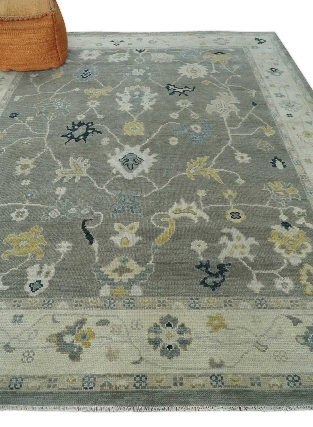 Antique Taupe Silver and Beige Oushak 6x9, 8x10, 9x12, 10x14 and 12x15 Traditional Persian Oushak Wool Rug | NT7 - The Rug Decor