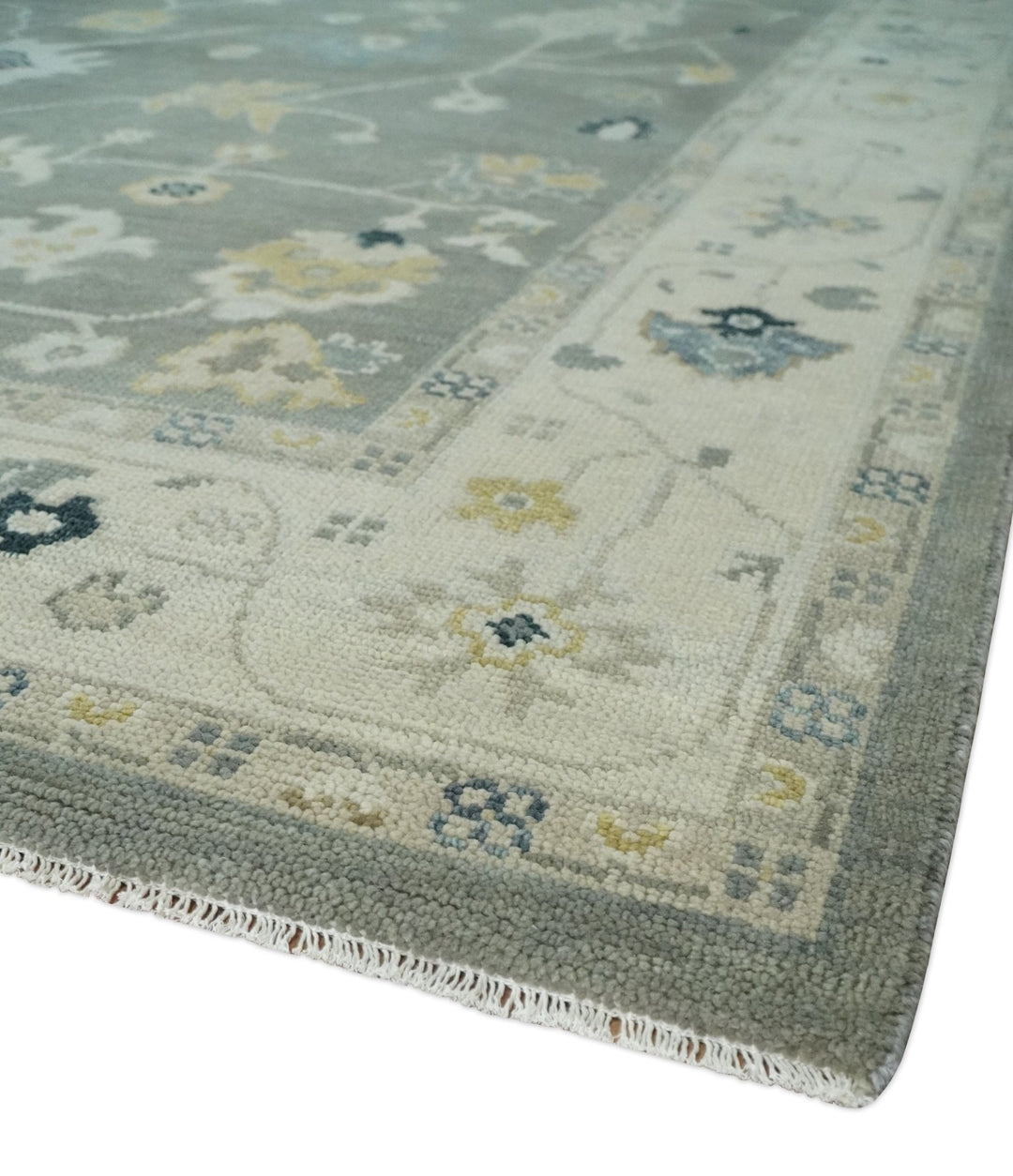 Antique Taupe Silver and Beige Oushak 6x9, 8x10, 9x12, 10x14 and 12x15 Traditional Persian Oushak Wool Rug | NT7 - The Rug Decor