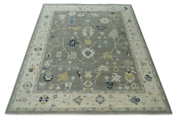 Antique Taupe Silver and Beige Oushak 6x9, 8x10, 9x12, 10x14 and 12x15 Traditional Persian Oushak Wool Rug | NT7 - The Rug Decor