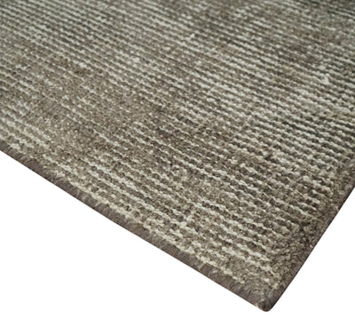 Bamboo Silk 2x3 Hand Knotted Solid Brown Rug, Low Pile, No Shedding | N6123 - The Rug Decor