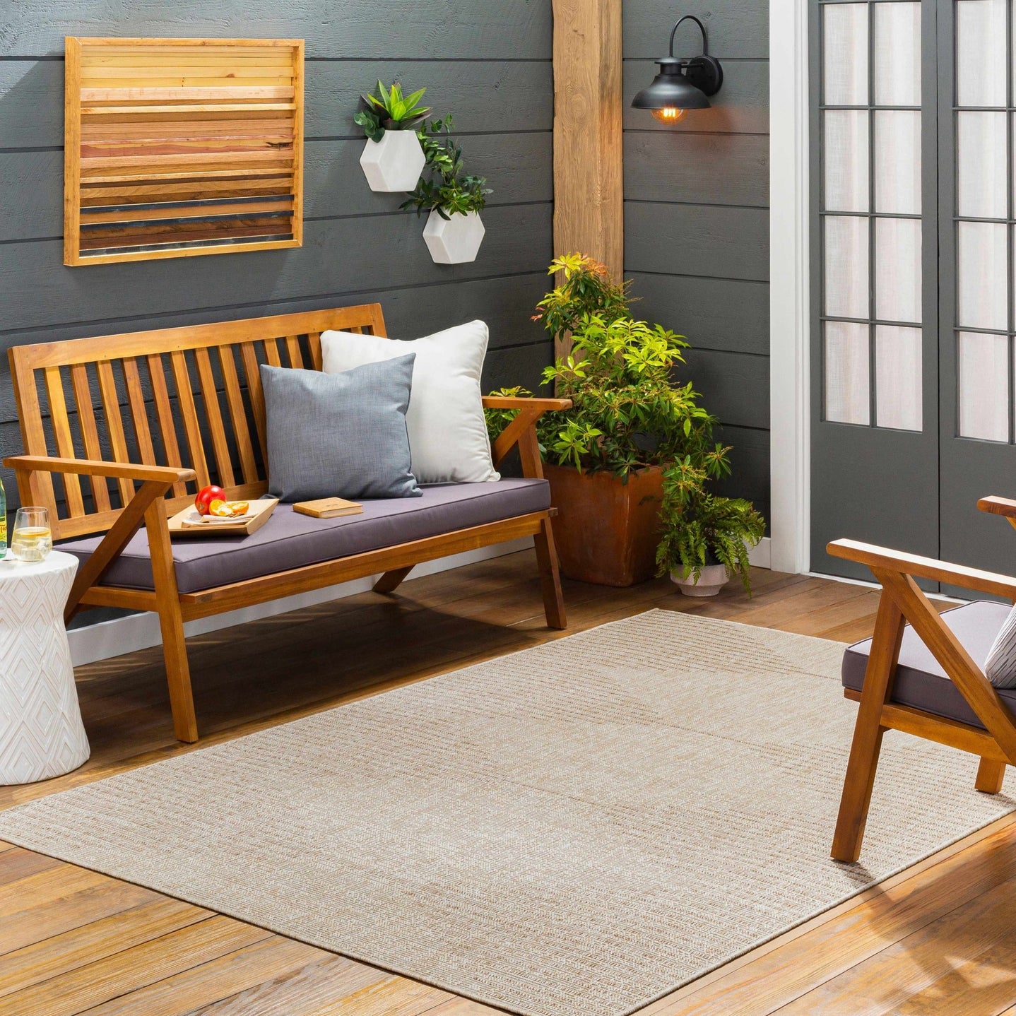 Beige and Brown Contemporary Modern Multi size Flatwoven Area Rug - The Rug Decor